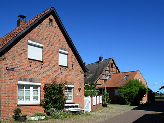 Historical Buildings in the Old Town of Hitzacker at the River Elbe, Lower Saxony