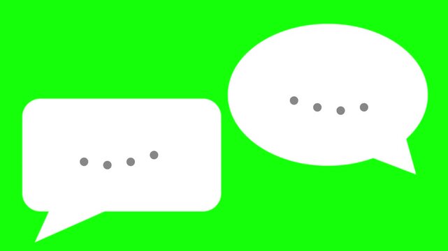 Green electric outlet icon inside two speech bubbles vector illustration representing power and energy technology design