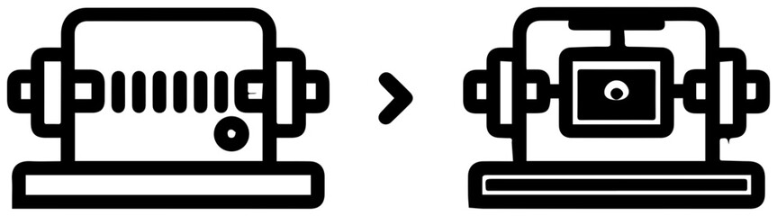Filament recycling extruder icons sustainable manufacturing process eco friendly technology 3d printing recycling