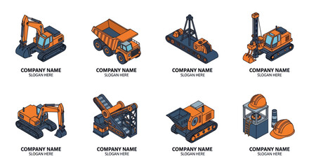 Collection of Heavy Construction Machinery Equipment. © Fahri