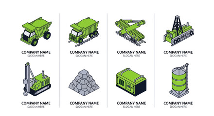 Collection of Heavy Machinery and Construction Equipment. © Fahri