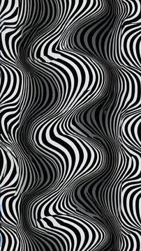A Hypnotic Dance of Black and White: Exploring the Intricate Flow of Curved Patterns in Striking Contrast