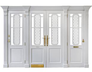 Elegant White French Double Doors with Glass Panes