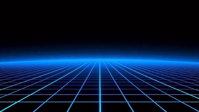 Blue grid pattern on dark background