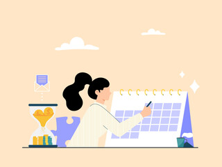 Obraz premium Managing monthly schedules, setting reminders for meetings or appointments