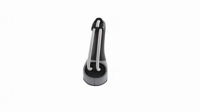 Industrial power adapter connector rotating on white background loop