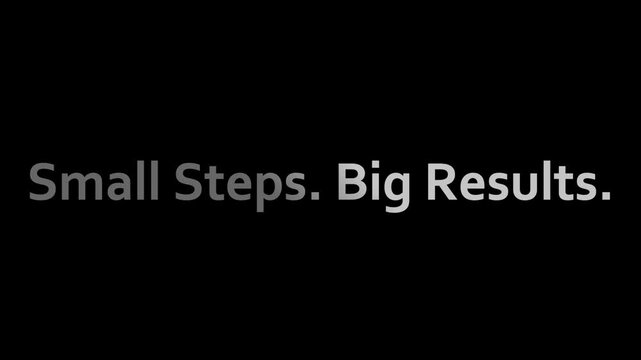 Motivational digital graphic displays the profound yet simple business philosophy emphasizing incremental progress leading to substantial achievement and ultimate success.