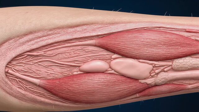 Medical Scanner Revealing Subcutaneous Fat and Muscle Layers