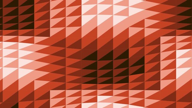 Geometric pattern of red and white triangles in abstract design.