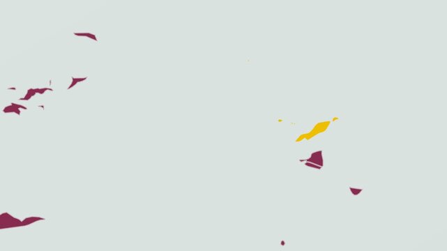 Anguilla map. Animated zoom into the country on the Globe in Pale Mint Dark Pink color palette. Country logo animation with round text and airplanes. Map with meridians, parallels. Stylish video.