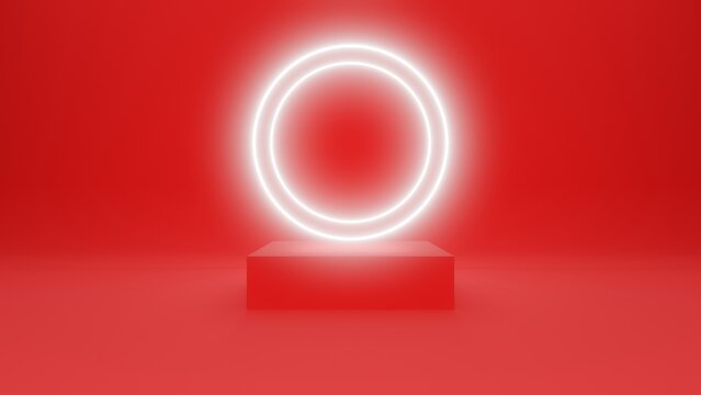 Product Abstract Red Background 3D Illustration Rendering