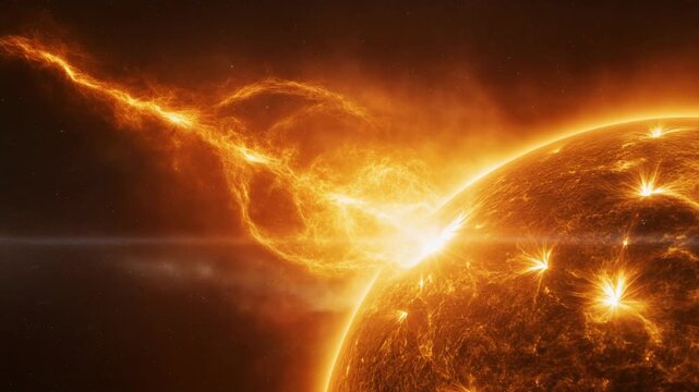 Massive solar flare erupts from the sun's surface in stunning space display