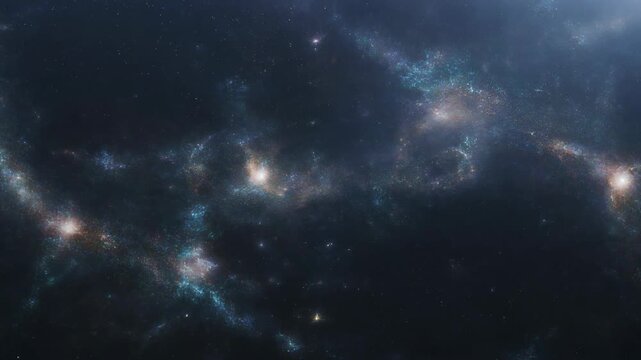 Cinematic Deep Space Intergalactic Void Visualization with Nebulae and Stars