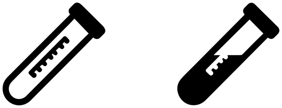 Two hydrometer icons in test tubes for density measurement in laboratory settings