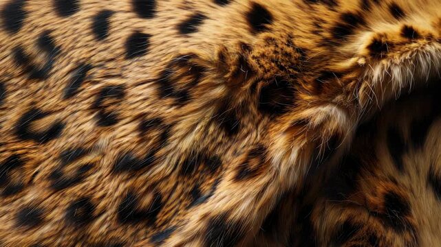 Close-up of spotted fur, likely from big cat