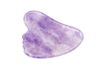 Amethyst gua sha stone for facial massage, promoting wellness, skincare, and natural beauty routine