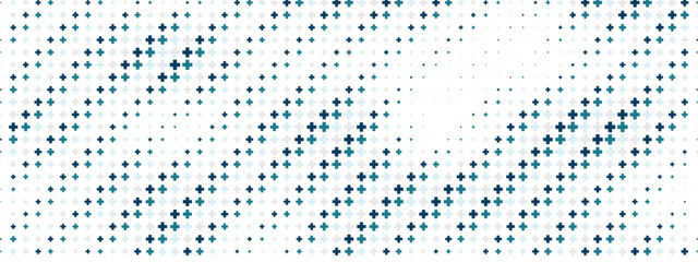 Health-focused background featuring geometric medical crosses in repeating pattern. Modern hospital texture with striped design for healthcare presentations, clinical banners, medical websites.