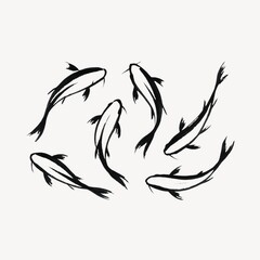 Obraz premium Elegant koi fish illustration.