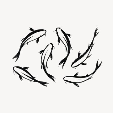 Elegant koi fish illustration.