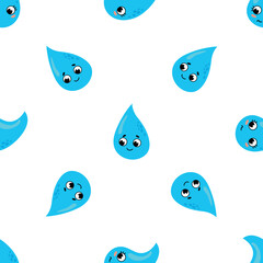 Cute Water Drops Pattern.  Endless textures for your design	