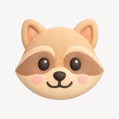 Naklejka premium Cute raccoon face illustration