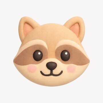 Cute raccoon face illustration