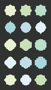 Arabesque Frame Shapes Set &ndash; Pastel Islamic Geometric Borders Vector