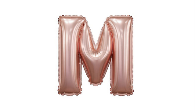 Rose gold letter m balloon png foil alphabet balloon png party decoration png transparent background image