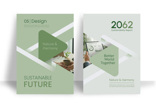 Modern Eco Friendly Sustainability Annual Report Cover and Company Profile Template.
