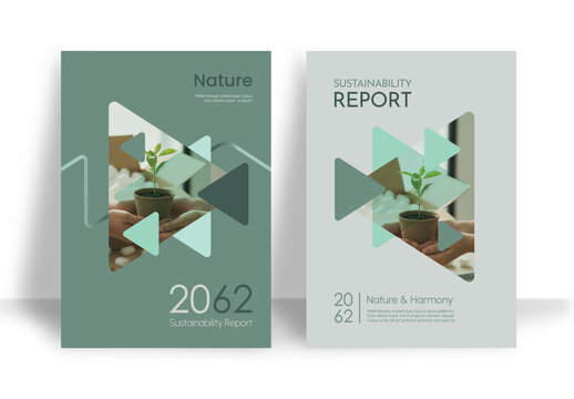 Modern Eco Friendly Sustainability Annual Report Cover and Company Profile Template.
