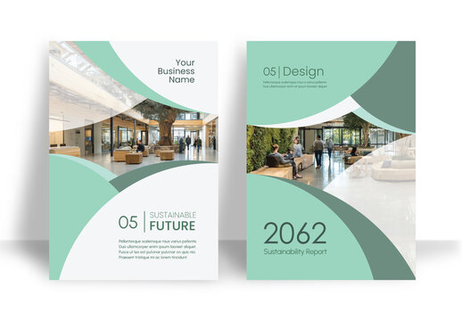 Modern Eco Friendly Sustainability Annual Report Cover and Company Profile Template.
