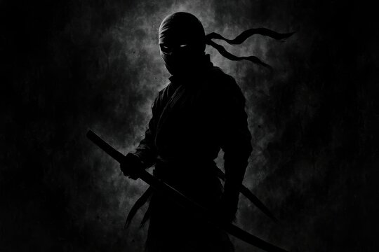 Mysterious ninja silhouette artwork.