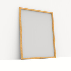 Fototapeta premium Wooden frame on white background. Isolated 3D illustration
