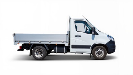 Light duty flatbed truck isolated on white background