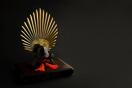 Still life photography of a miniature Toyotomi Hideyoshi helmet