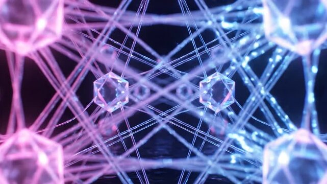 Pink Crystal Data Nodes Stream Blue Fiber Optics