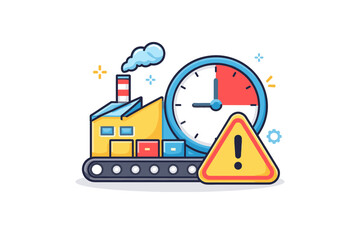 Obraz premium Factory Production Time Warning