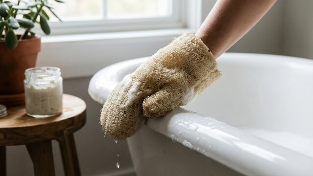 Eco-Friendly Spring Cleaning with Loofah Sponge for a Fresh Home Environment