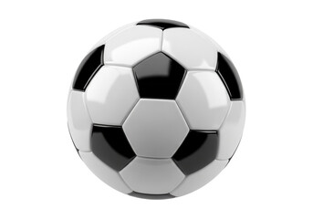 Black and white soccer ball on white background sports isolated on a transparent background