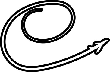 Airplane line path icon of flight, planes, trace, travel