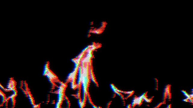 Pixel fire animation. Animated pixel art fire, retro pixel art fire animation, looped.