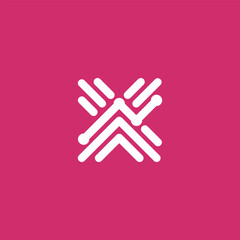 Obraz premium digital logo that shows the direction of the pattern White logo on pink background