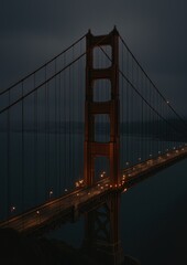 Obraz premium Majestic bridge under night sky.