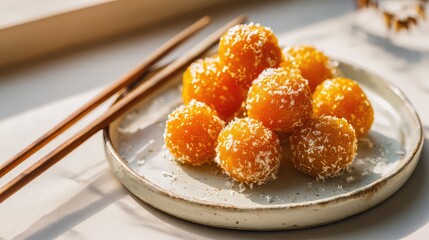 Pumpkin Sticky Rice Balls (南瓜糯米团), traditional Chinese glutinous rice balls made with pumpkin, Chinese Cuisine, Chinese Dessert