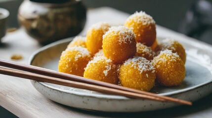 Pumpkin Sticky Rice Balls (南瓜糯米团), traditional Chinese glutinous rice balls made with pumpkin, Chinese Cuisine, Chinese Dessert