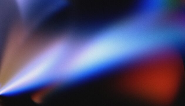 Abstract Prismatic Light Blur with Film Grain and Colorful Holographic Gradient Background