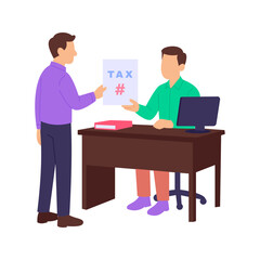 Tax Identification Number, unique code for business taxation, Flat vector character illustration