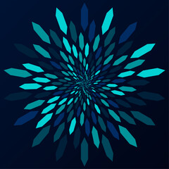 abstract blue background with flowers