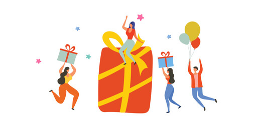 Loyalty program, gifts and rewards from store Bonus points, referral program Customer service business