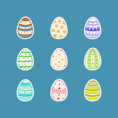 Vibrant Easter Egg Sticker Collection